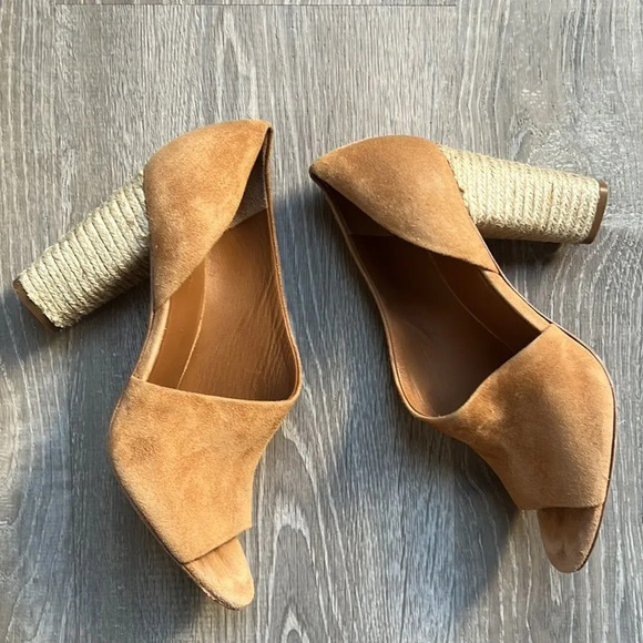 VINCE Percey Suede Espadrille Sandals In Tan - Picture 3 of 9